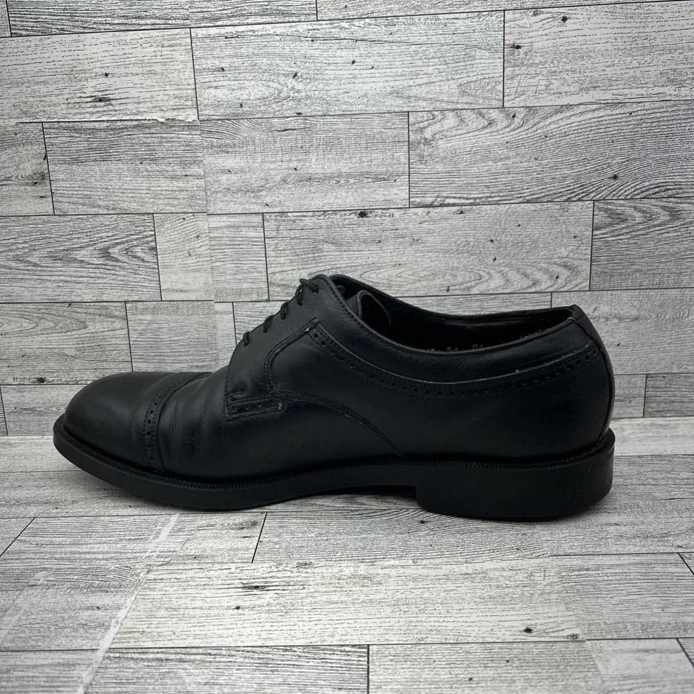 Florsheim Comfortech Black Leather Cap Toe Derby Dress Shoes Men Size‎ 11D